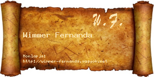 Wimmer Fernanda névjegykártya